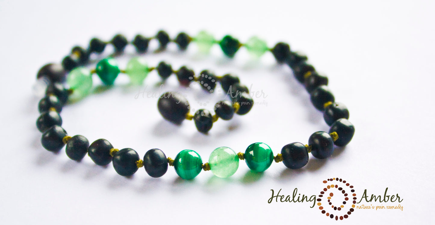 Raw Molasses, Green Aventurine & Malachite-20 inch
