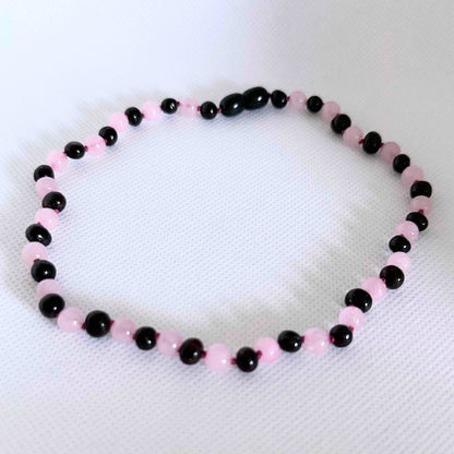 Molasses Amber & Rose Quartz-13 inch