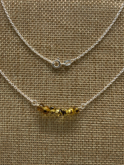 Sterling Silver-Olive Amber-18"