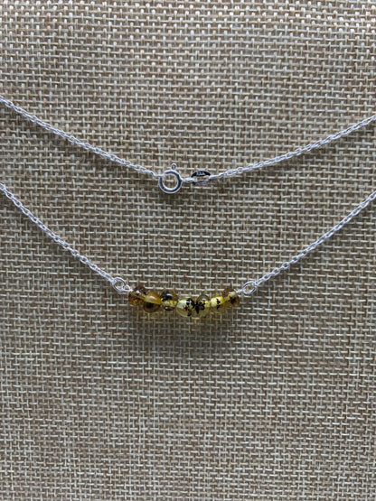 Sterling Silver-Olive Amber-18"
