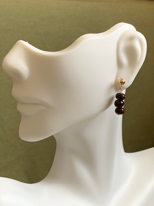14kt Gold Filled-Molasses Amber-Stud Earrings