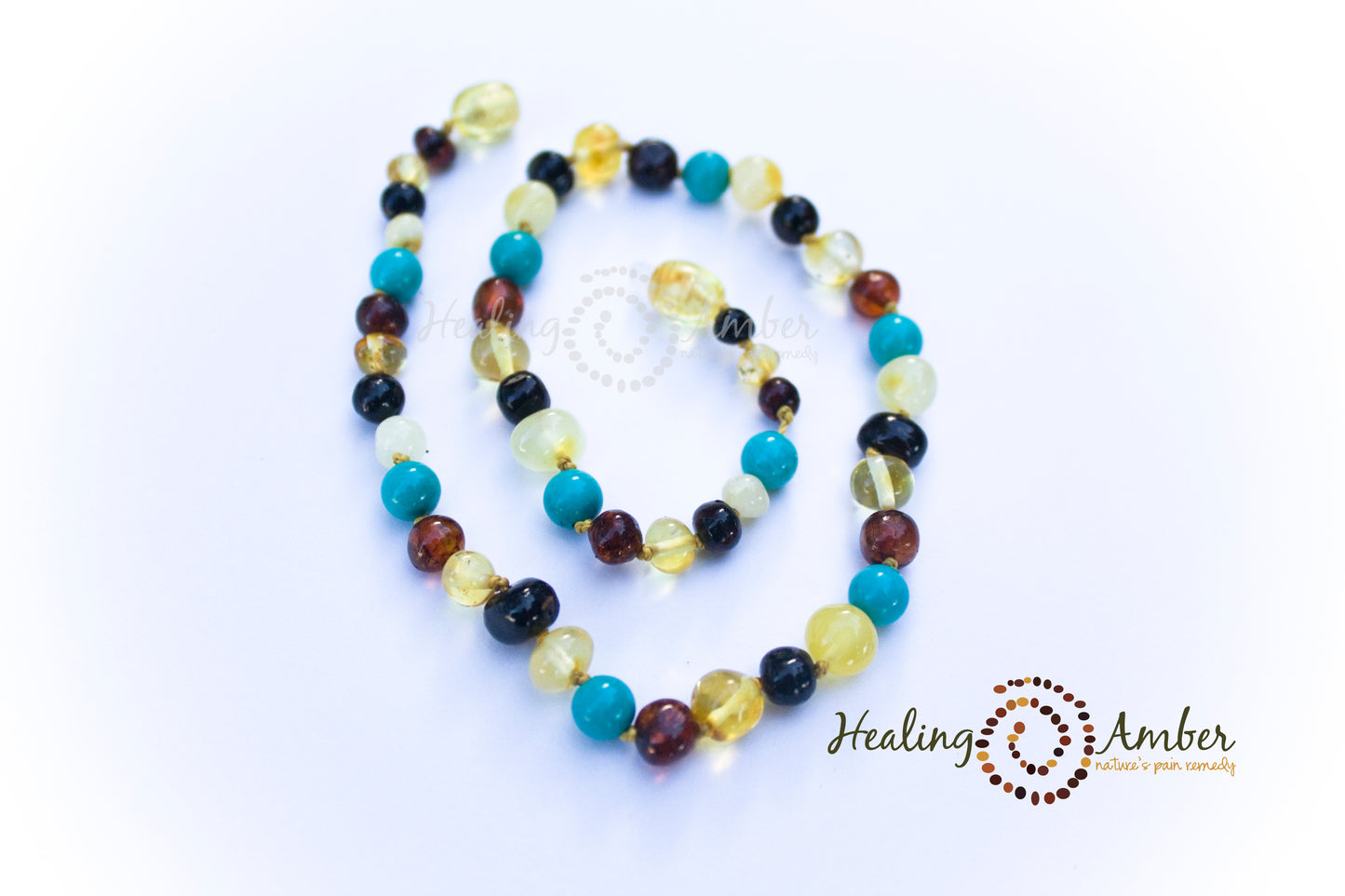Multi Amber & Turquoise Gemstone-7.5" clasp